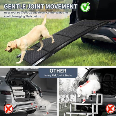 Pet Ramp For Car 71 Long 20 Wide Foldable Portable Non-slip Surface Pet Stair Ramp Extra Wide Pet Ramp Suitable For Medium And Large Dogs Under 250 Lbs